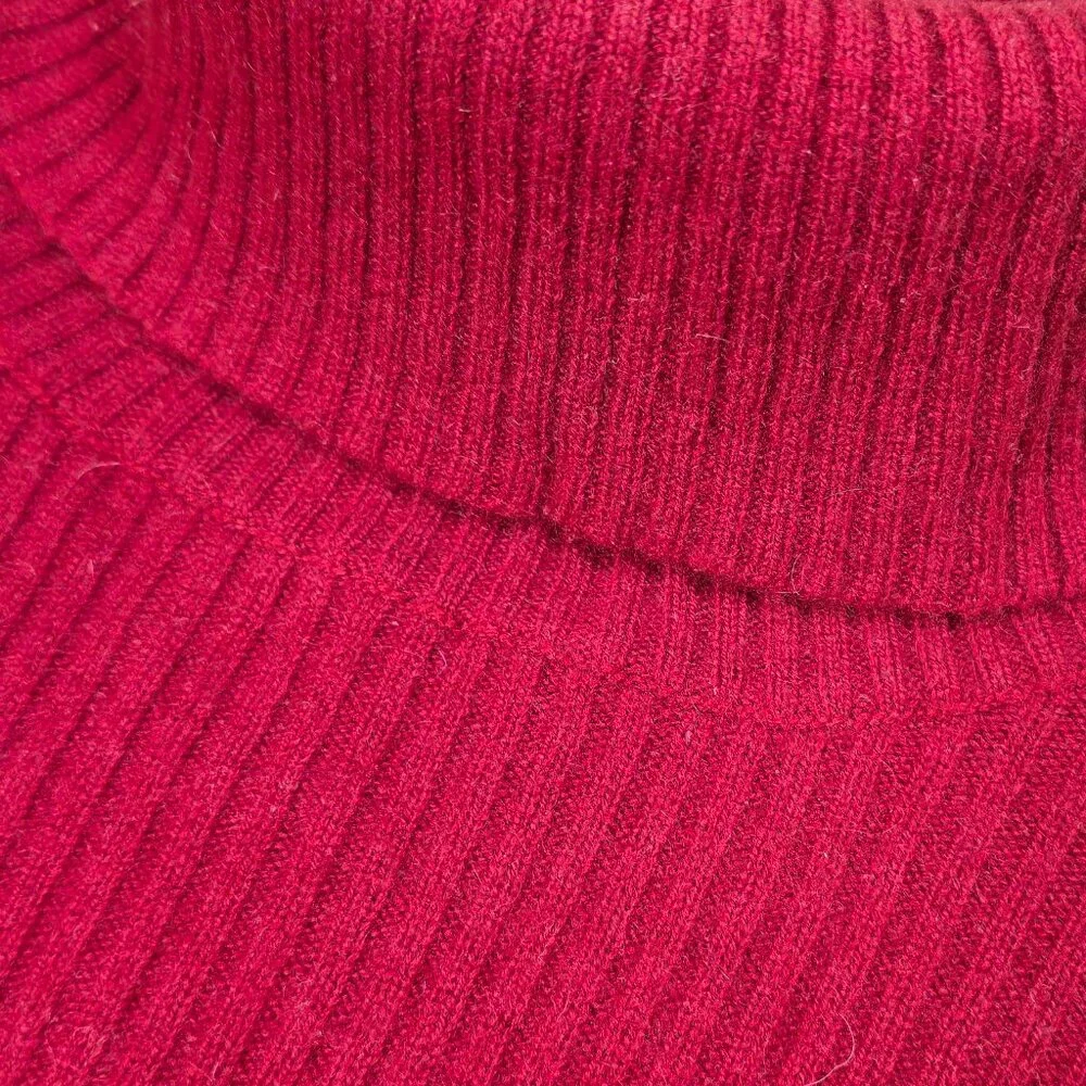 TSE Luxury Cashmere Turtleneck Sweater In Fuchsia Size S - Picture 3 of 4